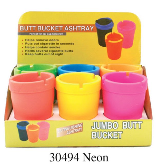 BUTT BUCKET NEON CAR ASHTRAY #30494 BOX OF 6
