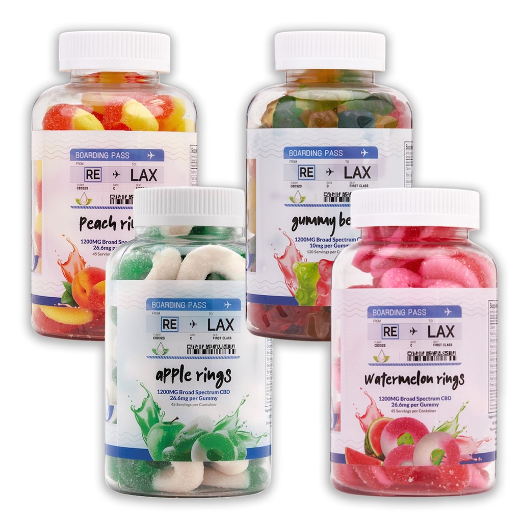 RE-LAX 1200MG BROAD SPECTRUM CBD GUMMIES 45CT JAR