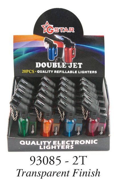 GSTAR DOUBLE JET LIGHTERS #93085 BOX OF 20