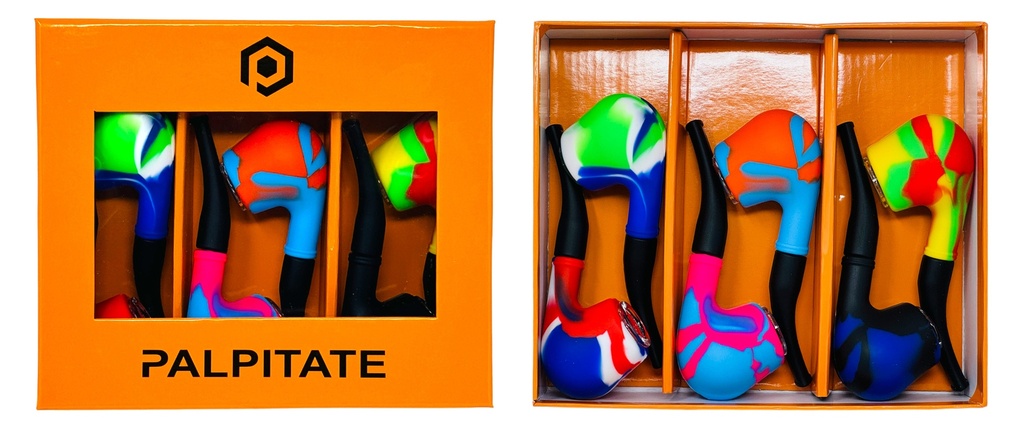 PALPITATE SILICONE CIGARETTE PIPE MIX COLOR #PI-002 BOX OF 6