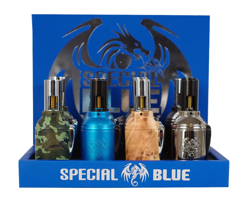SPECIAL BLUE GRENADE PIXELS TORCH LIGHTER #TD117M BOX OF 12