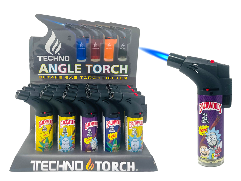 TECHNO TORCH #69139-BWRM1 BACKWOODS RICK & MORTY TORCH LIGHTER BOX OF 15