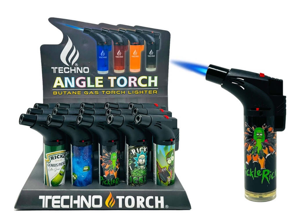 TECHNO TORCH #96139-PR2 PICKLE DESIGN TORCH LIGHTERS BOX OF 15