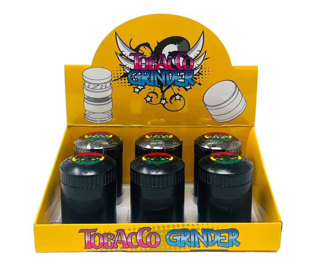 TOBACCO GRINDER 4 PARTS #MD137K-1GT-DYS-DY BOX OF 6