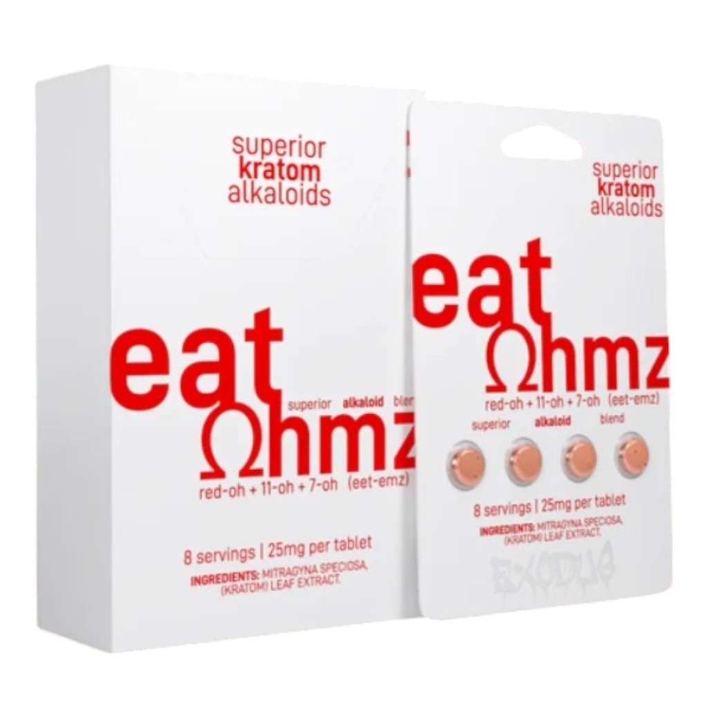 EAT OHMZ 25MG RED-OH + 11-OH + 7-OH KRATOM ALKALOIDS BLISTER CAPSULES 4CT