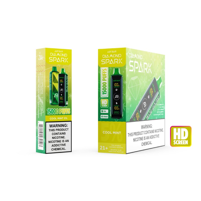 AIR BAR DIAMOND SPARK 5% DISPOSABLE 15000 PUFFS BOX OF 5