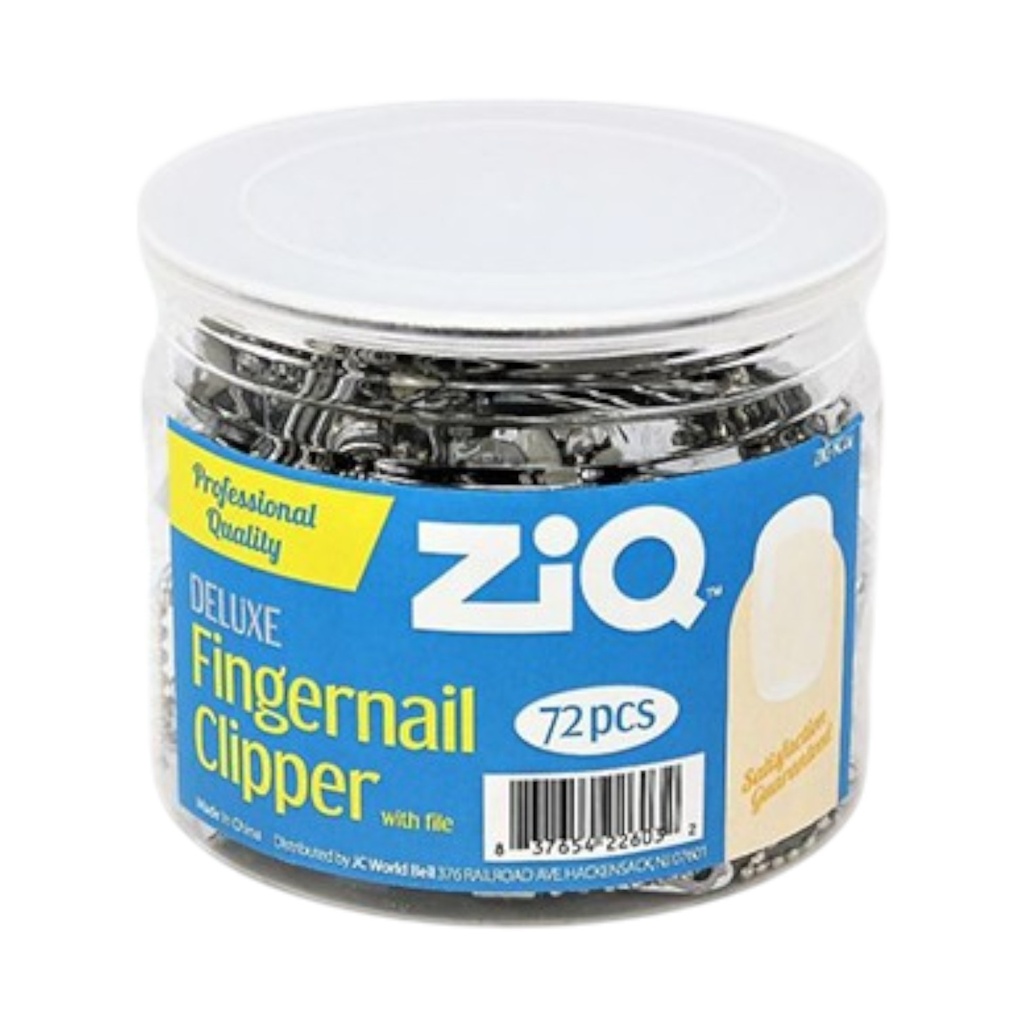 ZIQ DELUXE FINGERNAIL CLIPPER WITH FILE 72CT JAR