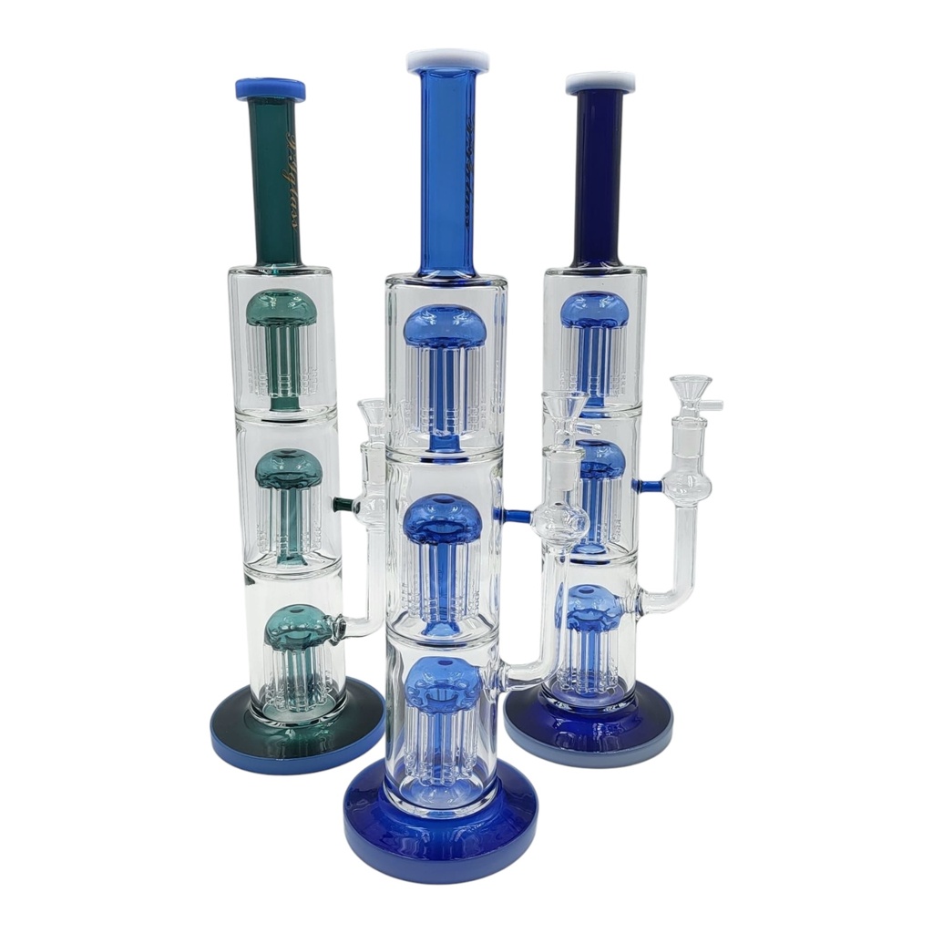 HIPSTER XD-69PG 18" TRIPLE LEVEL 8 ARM TREE PERK WATER PIPE