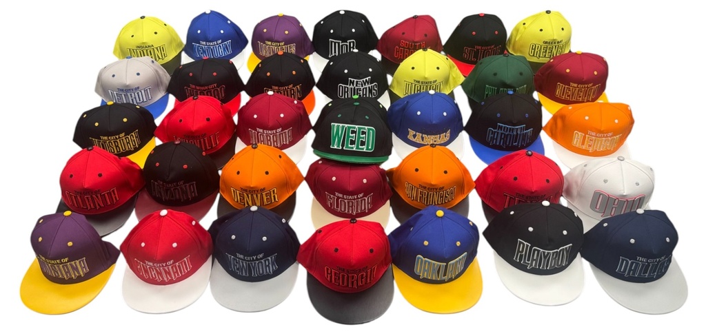MAJOR CITIES AND STATES CAP HATS ASSORTED DESIGNS