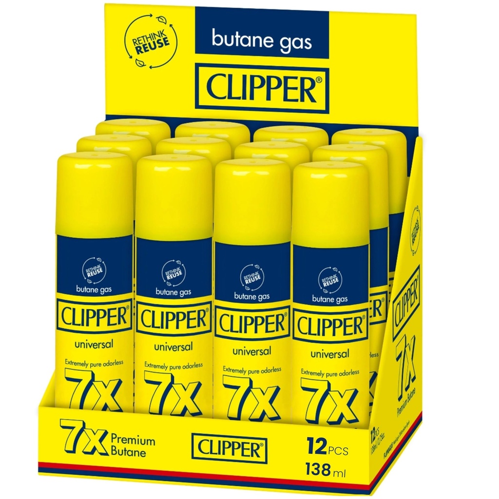 CLIPPER 7X BUTANE GAS 138ML BOX OF 12