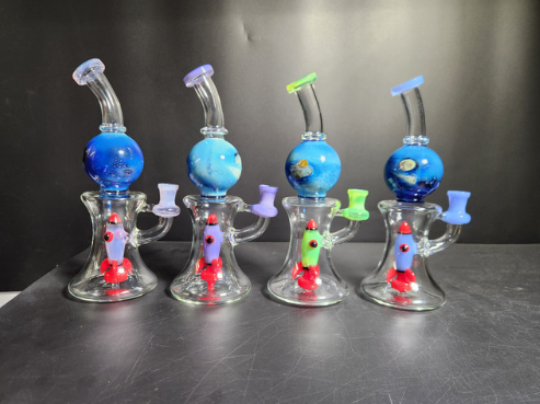 GLASS WATER PIPE 10.5" #HY-074 ASSORTED COLORS