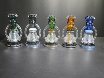 GLASS WATER PIPE 8" #WSR-007 ASSORTED COLORS