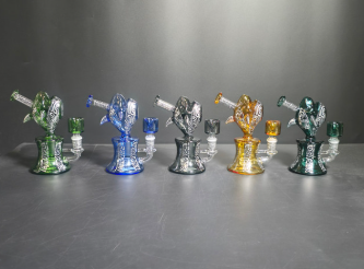 GLASS WATER PIPE 6.5" #WSR-009 ASSORTED COLORS