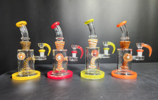 GLASS WATER PIPE 8" #HY-083 ASSORTED COLORS