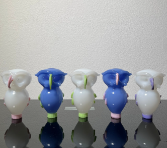 GLASS HAND PIPE 4.5" #HP-OWL ASSORTED COLORS