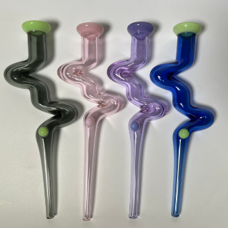 GLASS HAND PIPE #GNC-003 ASSORTED COLORS