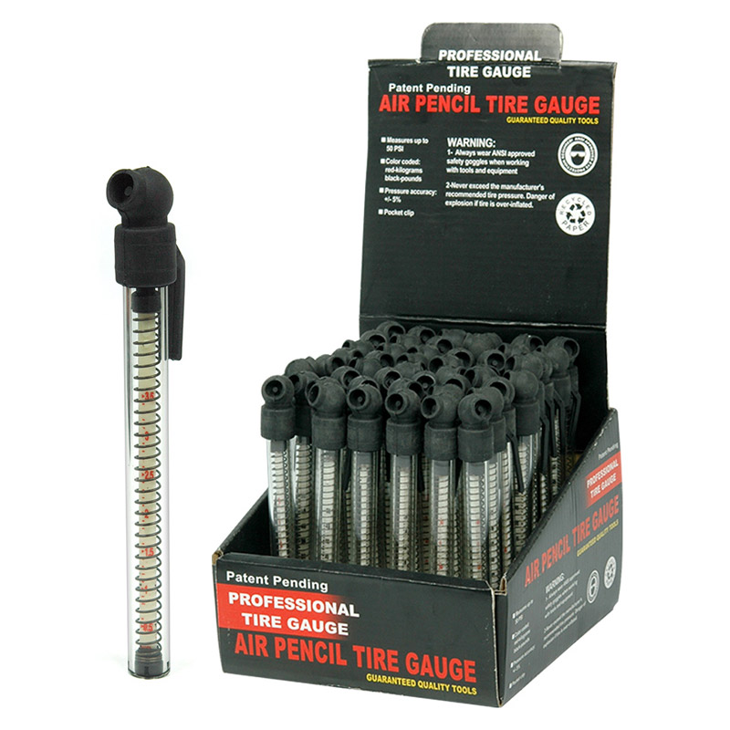 AIR PENCIL GLASS TIRE GAUGE BOX OF 48