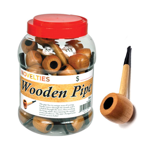 NOVELTIES WOODEN PIPE #TO-PI-WDJ-30 CLASSIC 30CT JAR