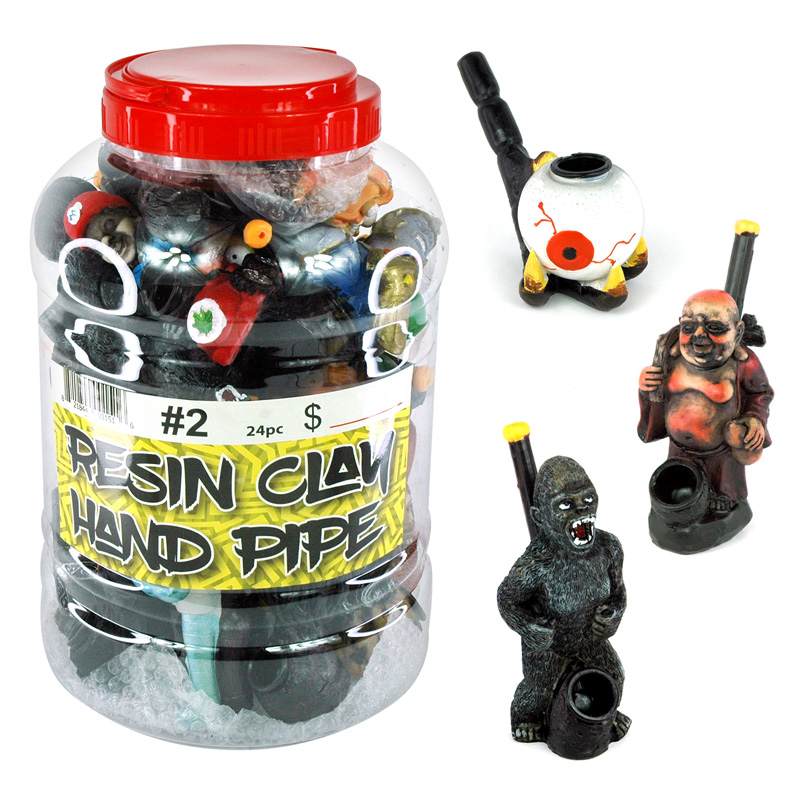 RESIN CLAY HAND PIPE #TO-PI-CLJ2 MIX DESIGN #2 24CT JAR