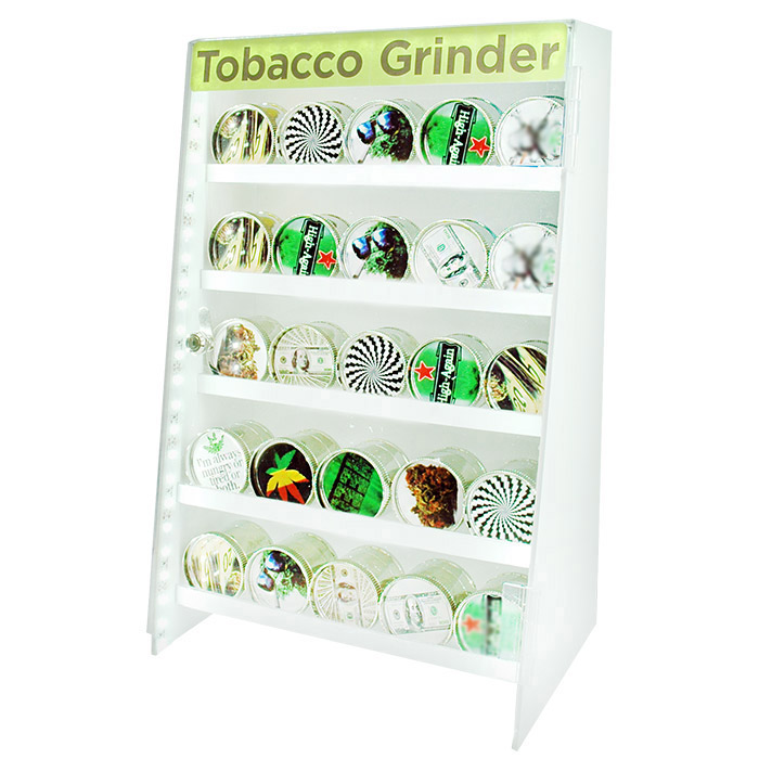 TOBACCO GRINDER 3 PARTS MIX DESIGN LED DISPLAY OF 50