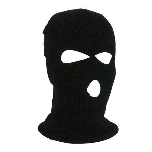 3 HOLES KNIT BLACK SKI MASK 12CT BAG