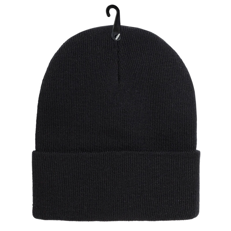 SKULL CAP PLAIN BLACK 12CT BAG