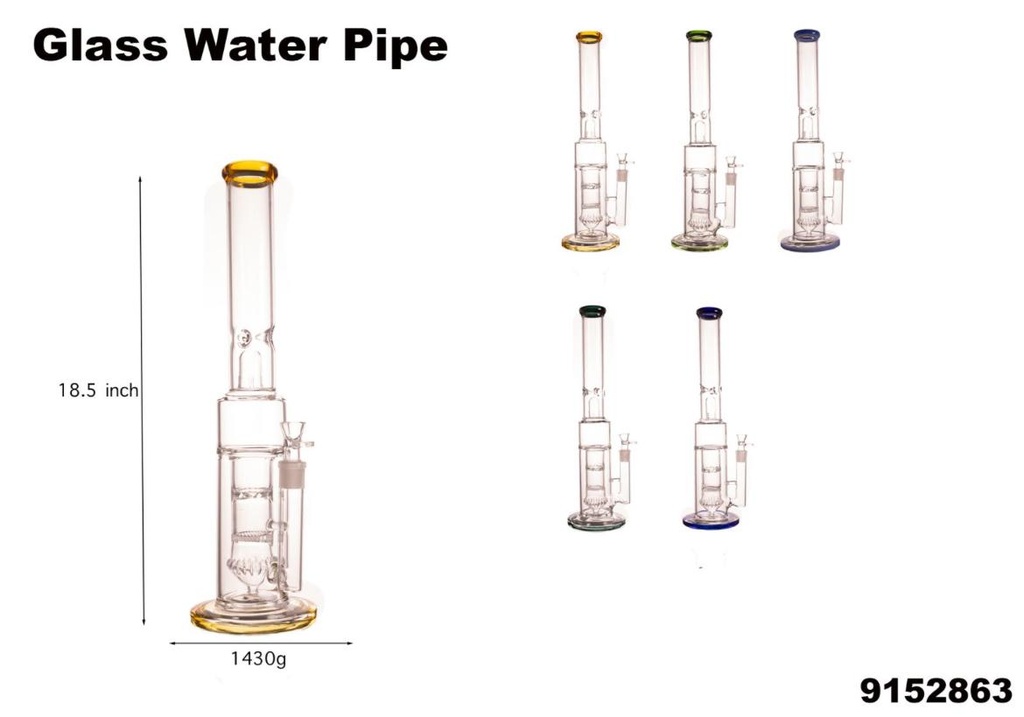 GLASS WATER PIPE #9152863 PIPEXYZ-389 ASSORTED COLORS