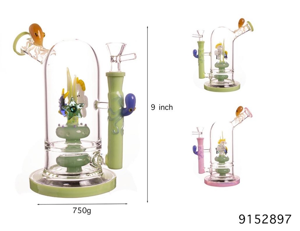 SEA KINGDOM GLASS WATER PIPE #9152897 BG1426 ASSORTED COLORS