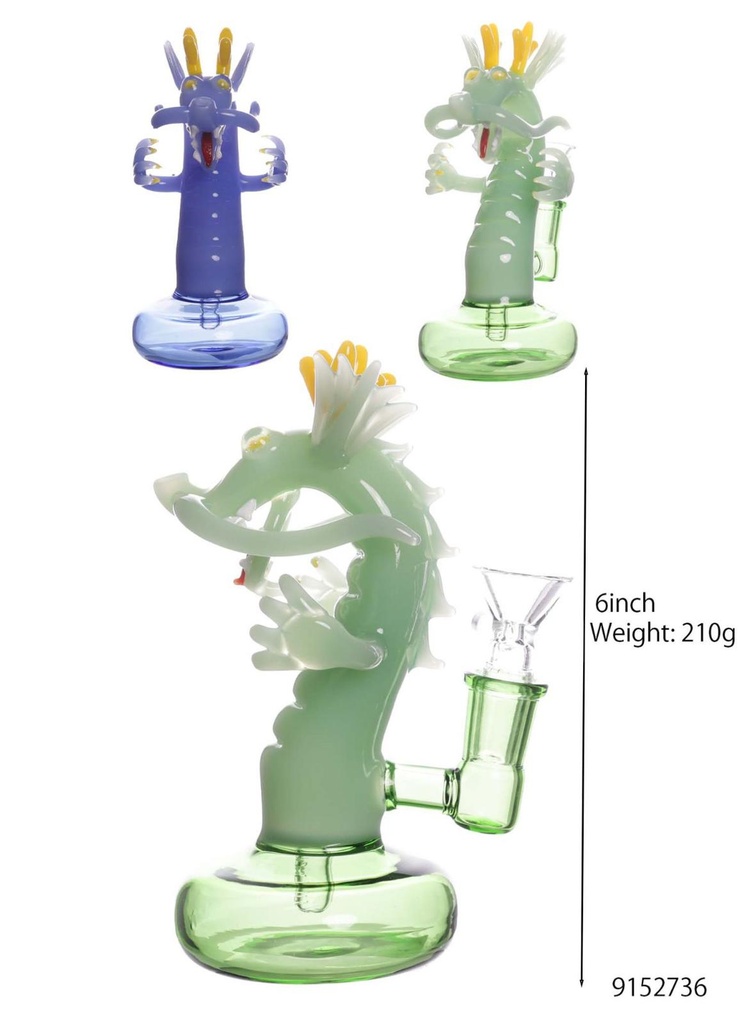 DRAGON GLASS WATER PIPE #9152736 BG1281 ASSORTED COLORS