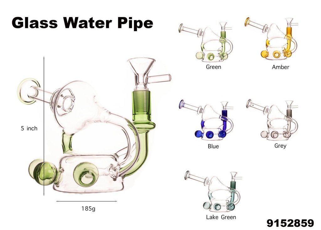 GLASS WATER PIPE #9152859 XYZ-222 ASSORTED COLORS