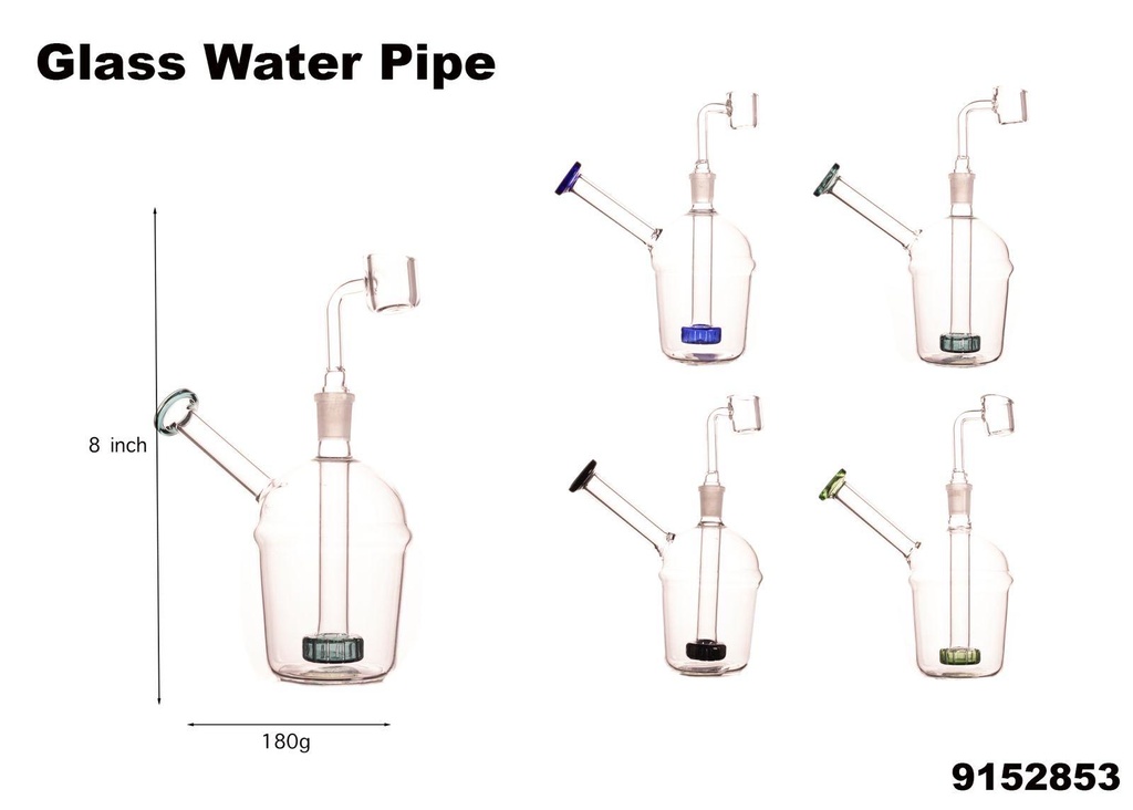 SHAKE GLASS WATER PIPE W/BANGER  #9152853 ASSORTED COLORS