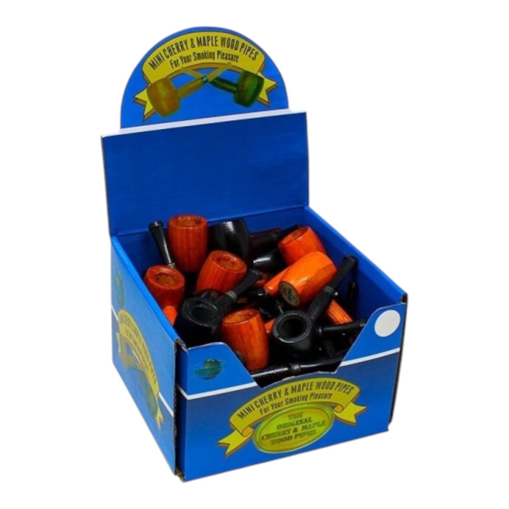 MINI CHERRY & MAPLE WOOD PIPES #GP117 BOX OF 36