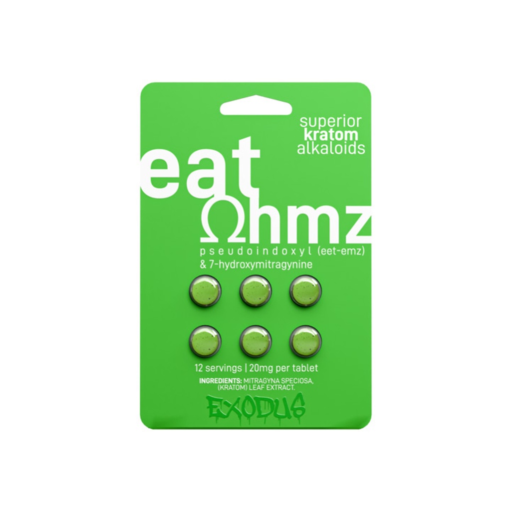 EAT OHMZ 20MG PSEUDO + 7-HYDROXY KRATOM ALKALOIDS BLISTER CAPSULES 6CT
