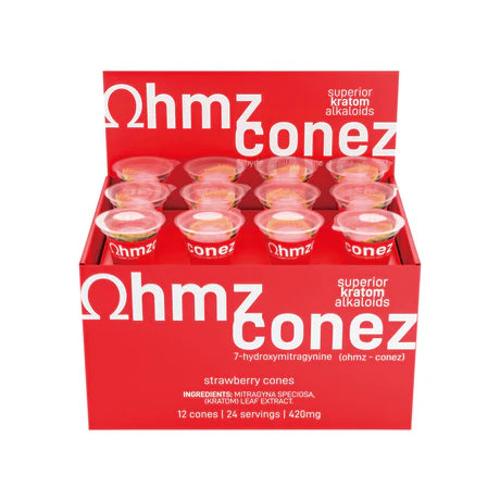 OHMZ CONEZ 35MG 7-HYDROXY STRAWBERRY CONES BOX OF 12