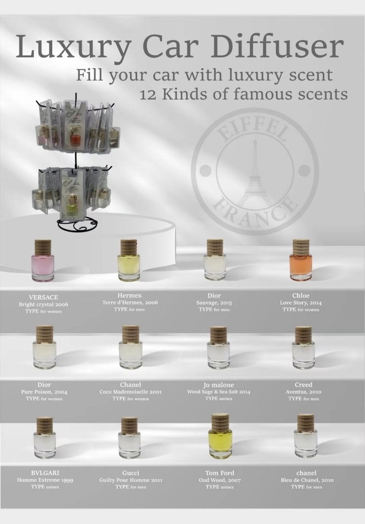 EIFFEL CAR DIFFUSER DISPLAY 60CT