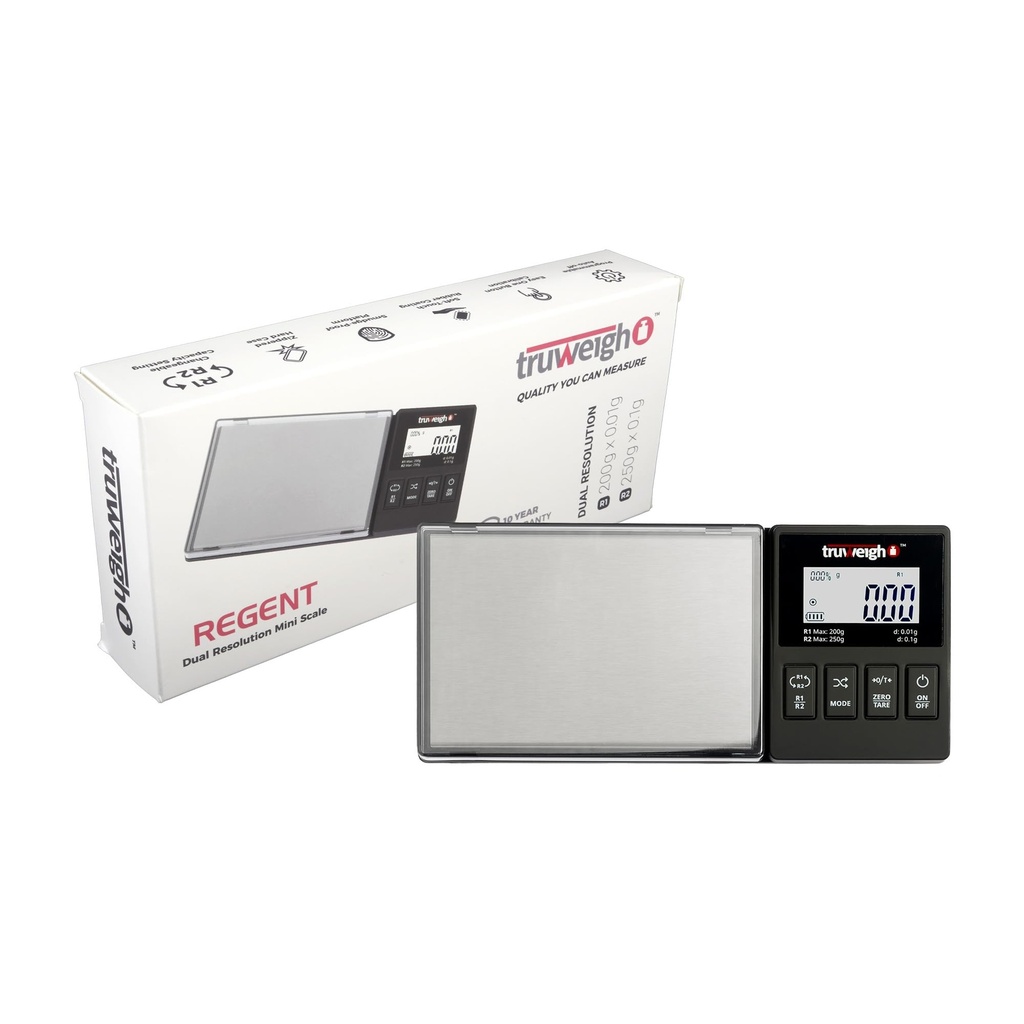 TRUWEIGH REGENT DUAL RESOLUTION MINI SCALE 200G X 0.01G & 250G X 0.1G