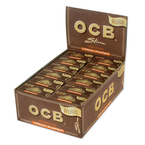OCB VIRGIN SLIM PAPER ROLLS BOX OF 24