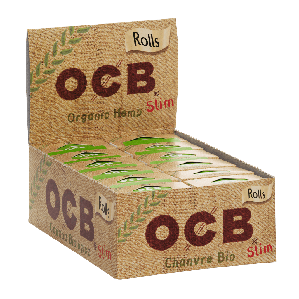 OCB ORGANIC HEMP SLIM PAPER ROLLS BOX OF 24