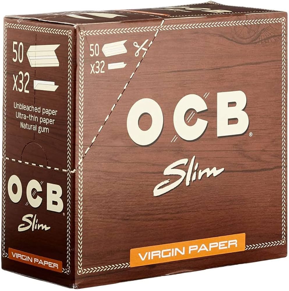 OCB VIRGIN SLIM ROLLING PAPER 32CT BOX OF 50