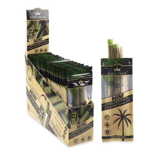 KING PALM MINI 1G PRE-ROLLED LEAF TUBES 2CT BOX OF 20