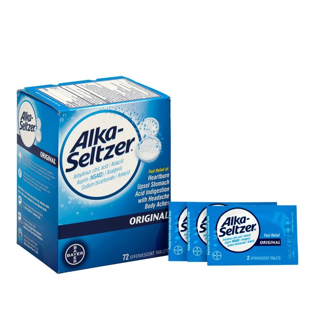 ALKA-SELTZER ORIGINAL ANTACID EFFERVESCENT TABLETS 2CT BOX OF 36