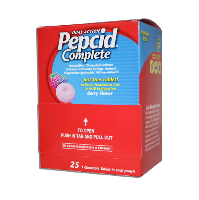 PEPCID COMPLETE HEARTBURN RELIEF CHEWABLE TABLETS BOX OF 25