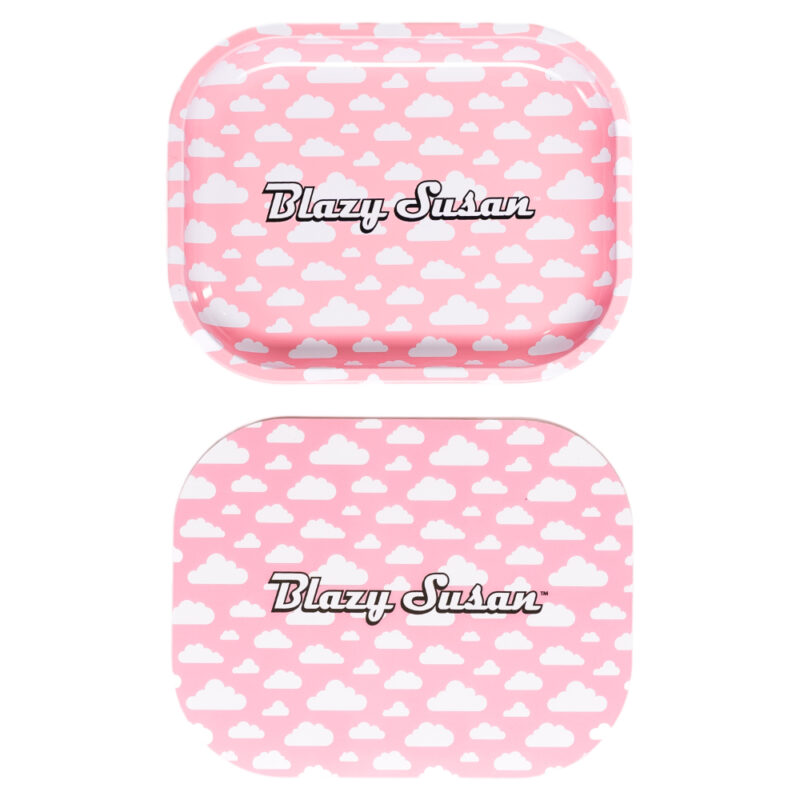BLAZY SUSAN SMALL METAL ROLLING TRAY WITH MAGNETIC COVER