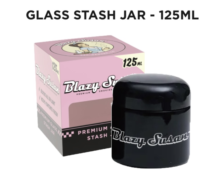 BLAZY SUSAN PREMIUM GLASS STASH JAR 125ML