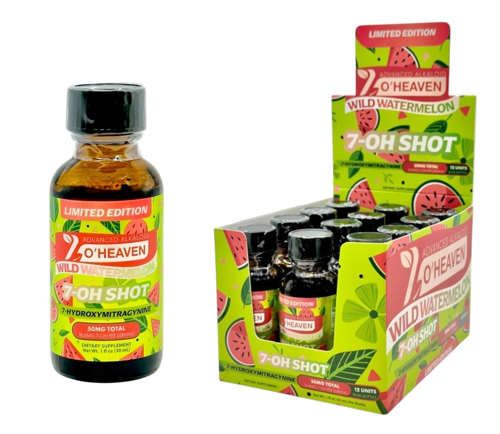7 O'HEAVEN 50MG 7-OH HYDROXY KRATOM SHOTS BOX OF 12