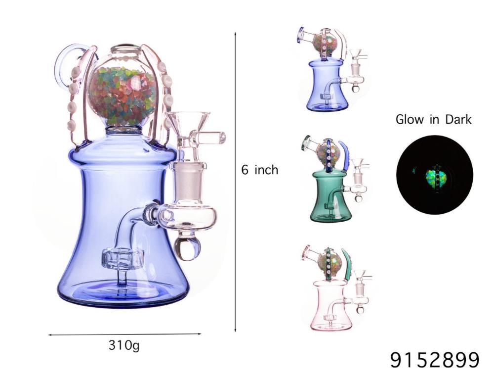 STARLIGHT CAPSULE GLOW IN DARK GLASS WATER PIPE #9152899