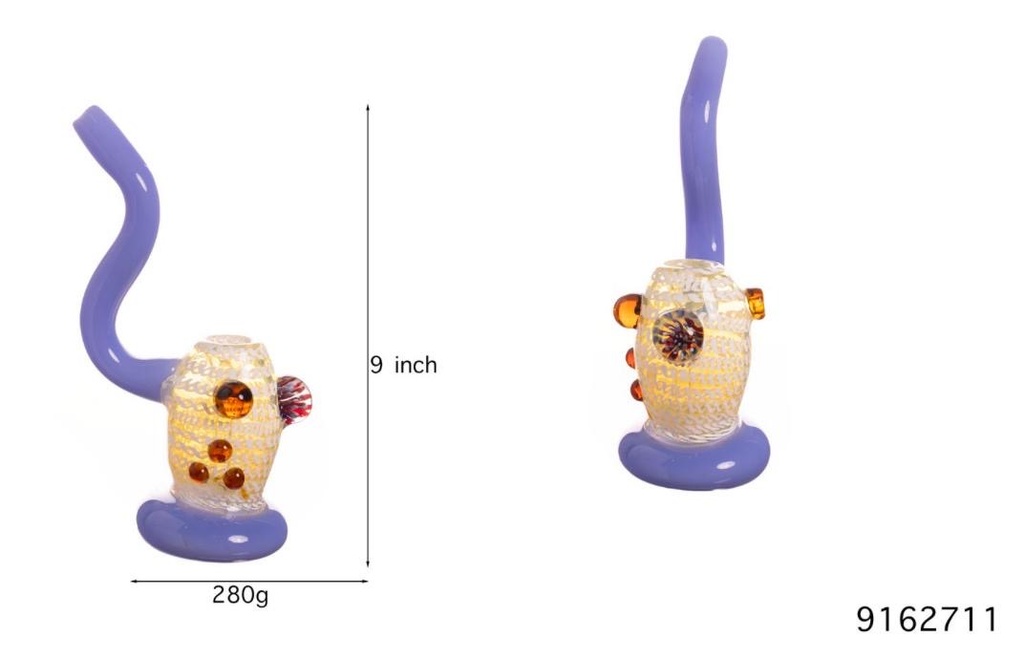 COSMIC CORAL GLASS WATER PIPE BUBBLER SHAPE #9162711
