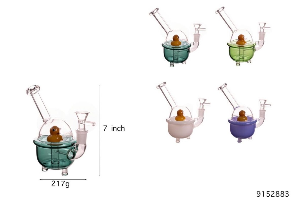 GLASS WATER PIPE DUCK IN TUB #9152883