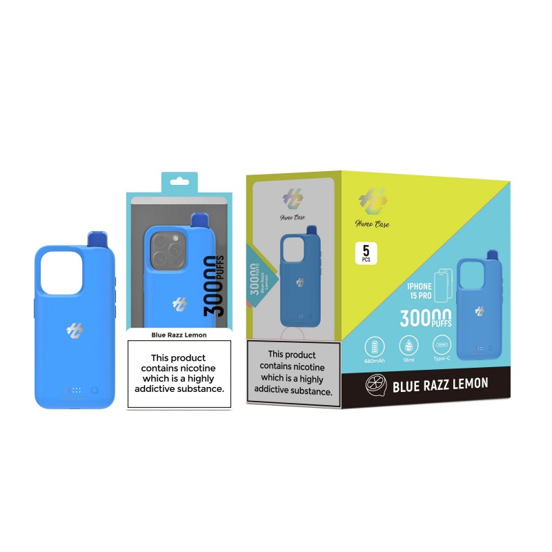 HUMO CASE IPHONE 15 PRO CASE 5% DISPOSABLE 30000 PUFFS BOX OF 5