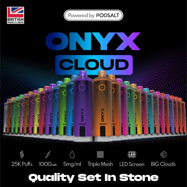 POD SALT ONYX CLOUD 5MG DISPOSABLE 25000 PUFFS BOX OF 5